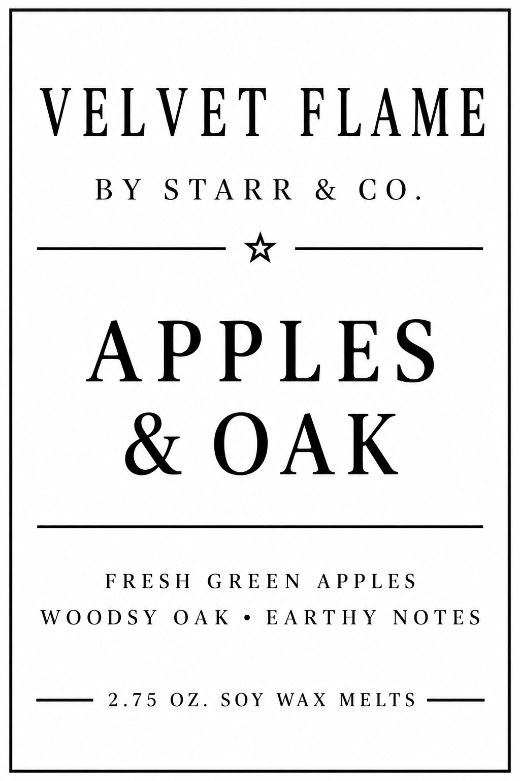 Velvet Flame Apples & Oak wax melt product image
