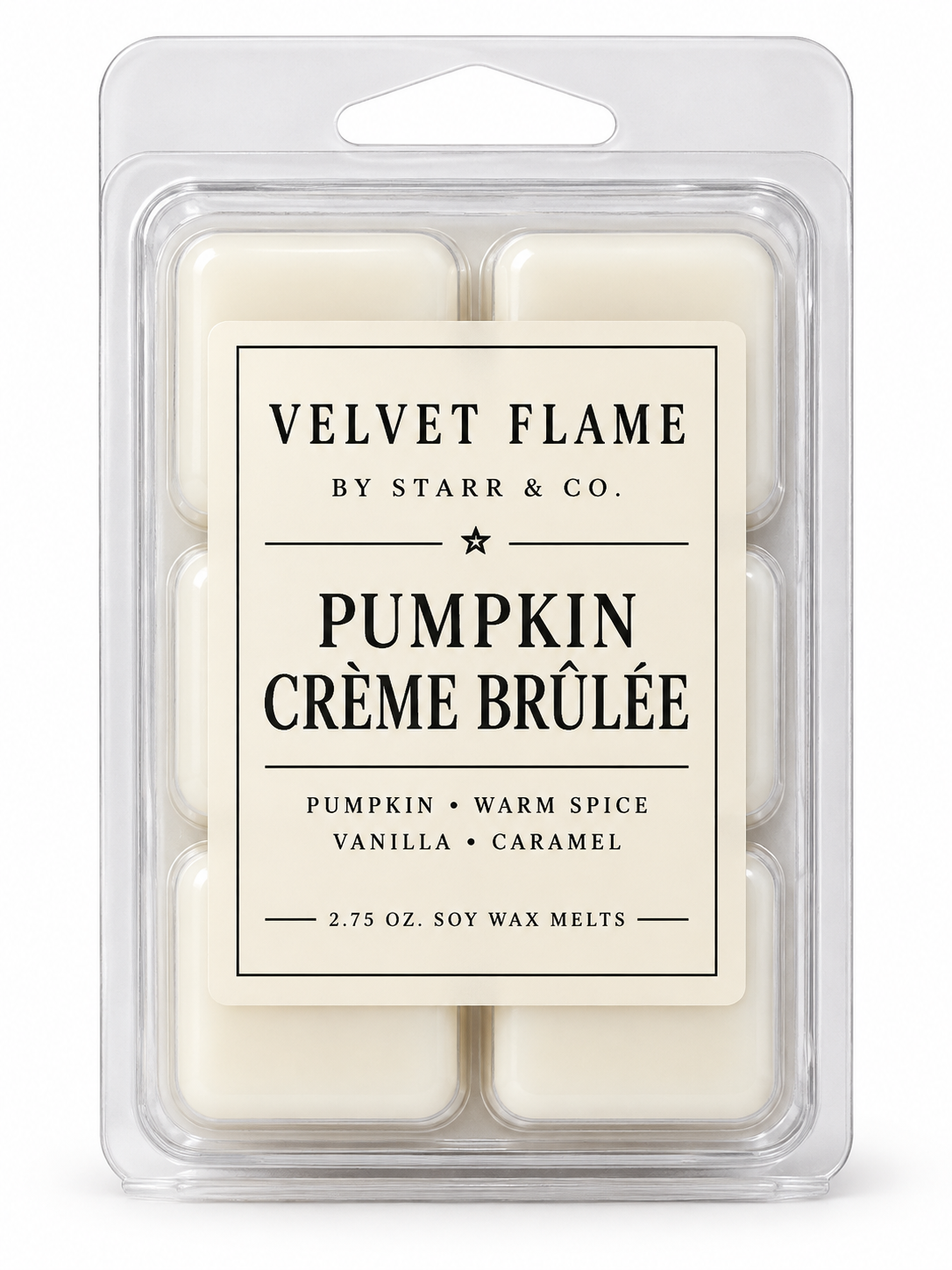 Velvet Flame Pumpkin Crème Brûlée wax melt product image